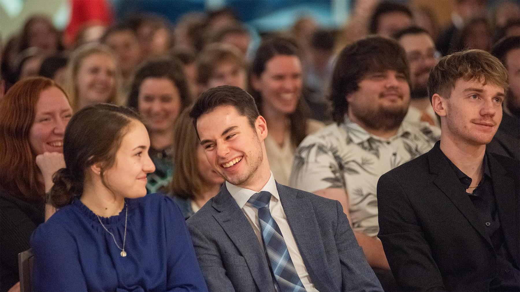 Students listening to a lecture.